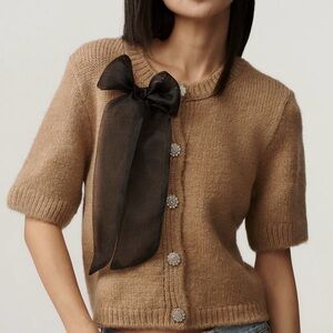 New Anthropologie Bow Cardigan